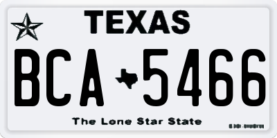 TX license plate BCA5466