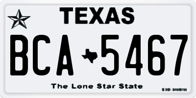 TX license plate BCA5467
