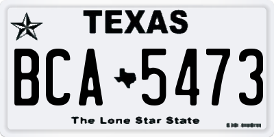 TX license plate BCA5473