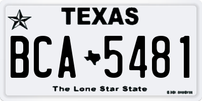 TX license plate BCA5481