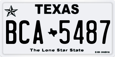 TX license plate BCA5487