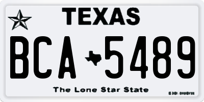 TX license plate BCA5489