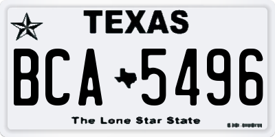 TX license plate BCA5496
