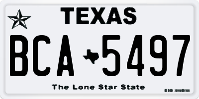 TX license plate BCA5497