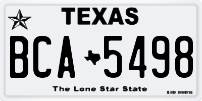 TX license plate BCA5498