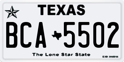 TX license plate BCA5502