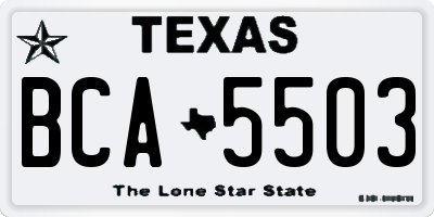 TX license plate BCA5503