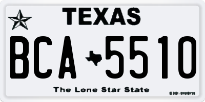 TX license plate BCA5510