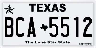 TX license plate BCA5512
