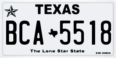 TX license plate BCA5518