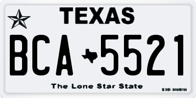 TX license plate BCA5521