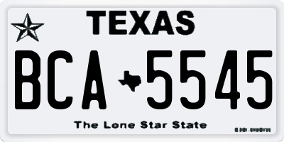 TX license plate BCA5545