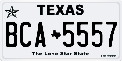 TX license plate BCA5557