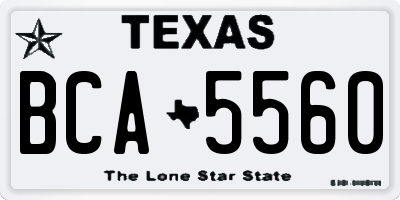 TX license plate BCA5560