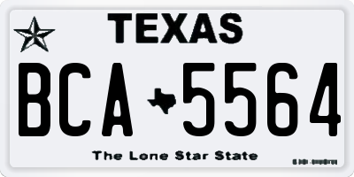 TX license plate BCA5564