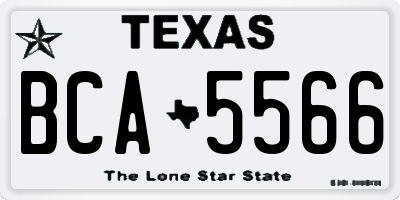 TX license plate BCA5566