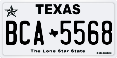 TX license plate BCA5568
