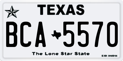 TX license plate BCA5570