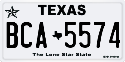 TX license plate BCA5574
