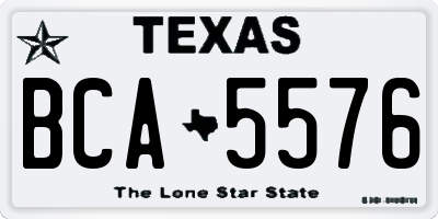 TX license plate BCA5576