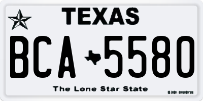 TX license plate BCA5580