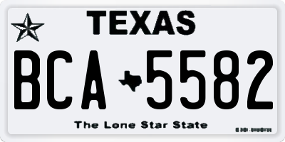 TX license plate BCA5582