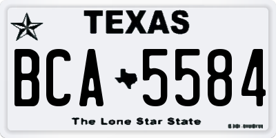 TX license plate BCA5584