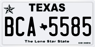 TX license plate BCA5585