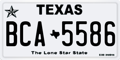TX license plate BCA5586