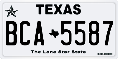 TX license plate BCA5587