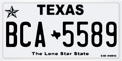 TX license plate BCA5589