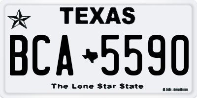 TX license plate BCA5590