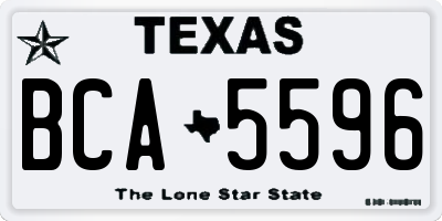 TX license plate BCA5596