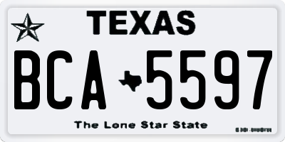 TX license plate BCA5597