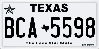 TX license plate BCA5598