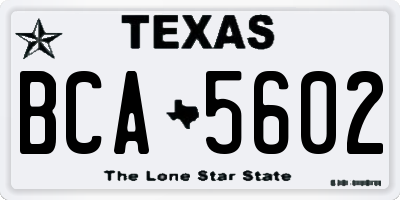 TX license plate BCA5602