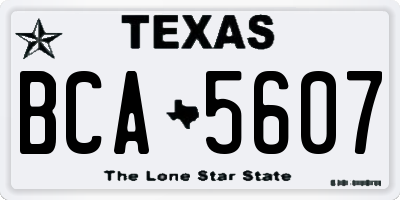 TX license plate BCA5607
