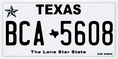 TX license plate BCA5608
