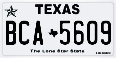 TX license plate BCA5609