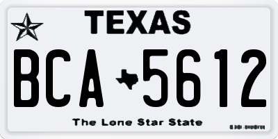 TX license plate BCA5612