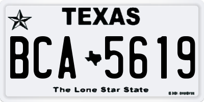 TX license plate BCA5619