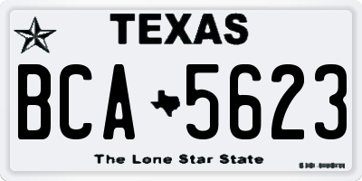 TX license plate BCA5623