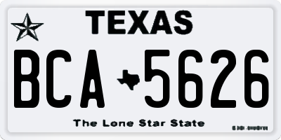 TX license plate BCA5626