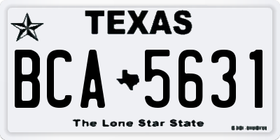 TX license plate BCA5631