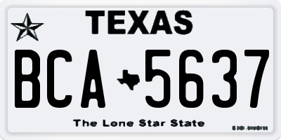 TX license plate BCA5637
