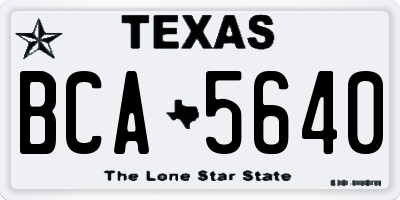 TX license plate BCA5640