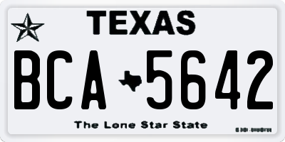 TX license plate BCA5642