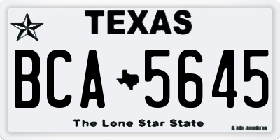 TX license plate BCA5645