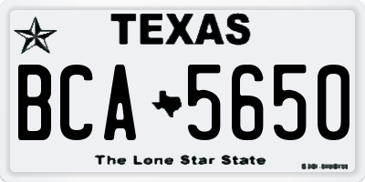TX license plate BCA5650