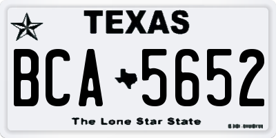 TX license plate BCA5652